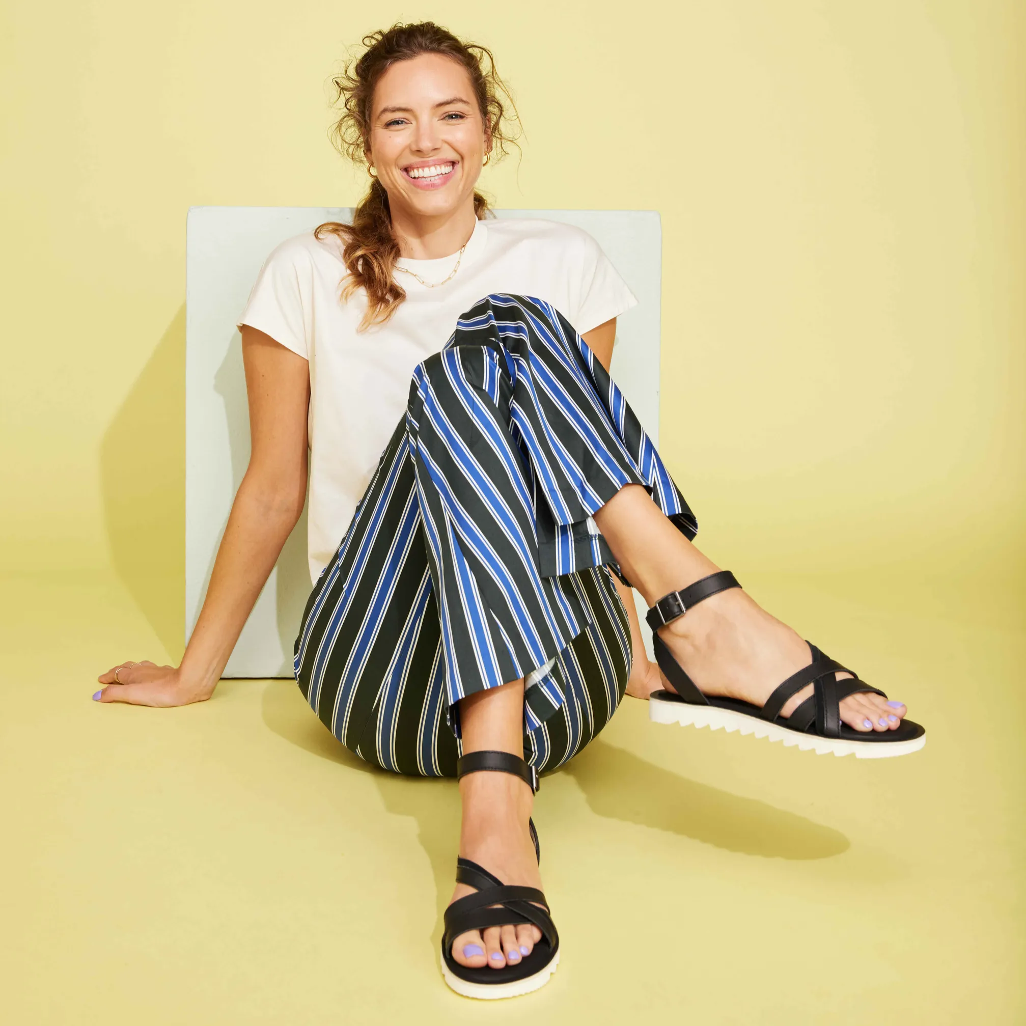 Rory Black Leather Sandal