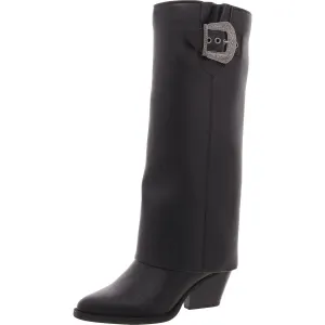 Rowena Womens Faux Leather Knee-High Boots