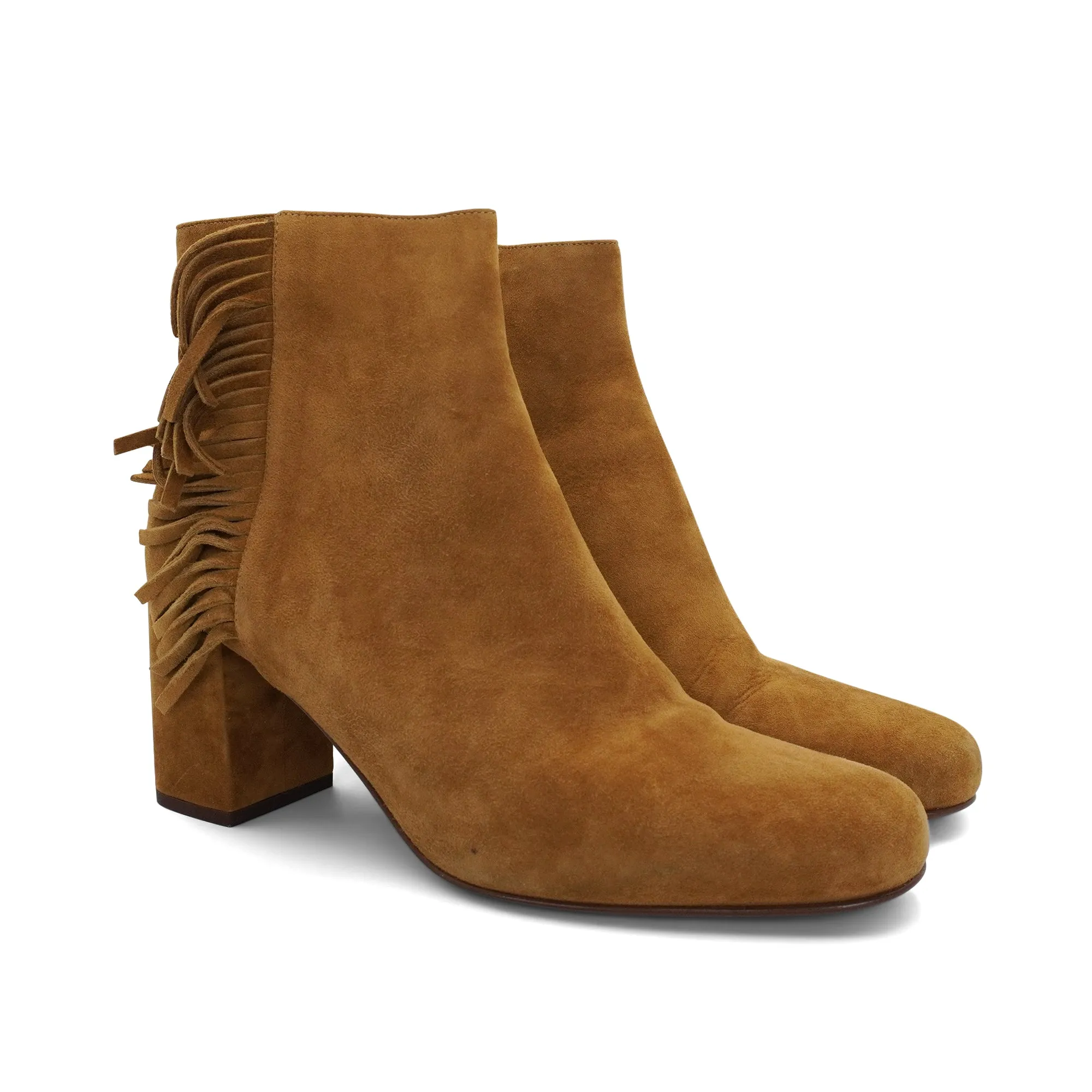 Saint Laurent Fringe Ankle Boots - Women's 39
