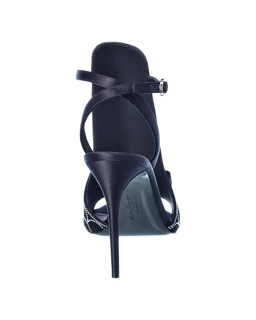 Salvatore Ferragamo Lascari Satin & Suede Sandal