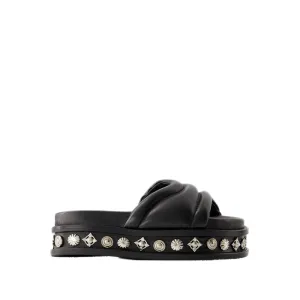 Sandals - Leather - Black