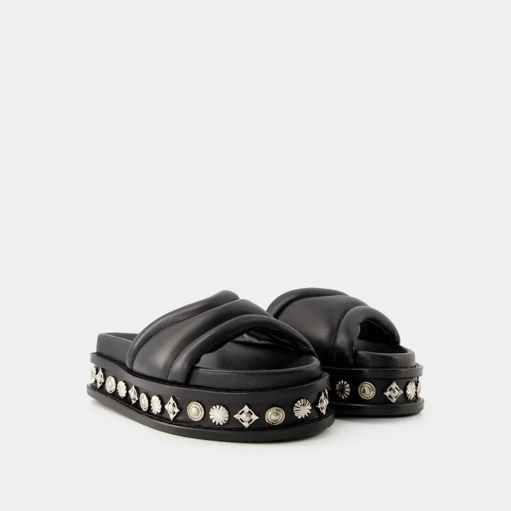 Sandals - Leather - Black