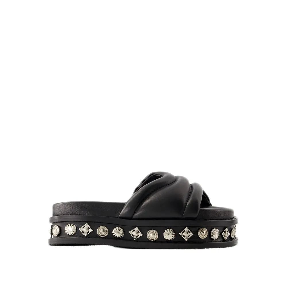 Sandals - Leather - Black