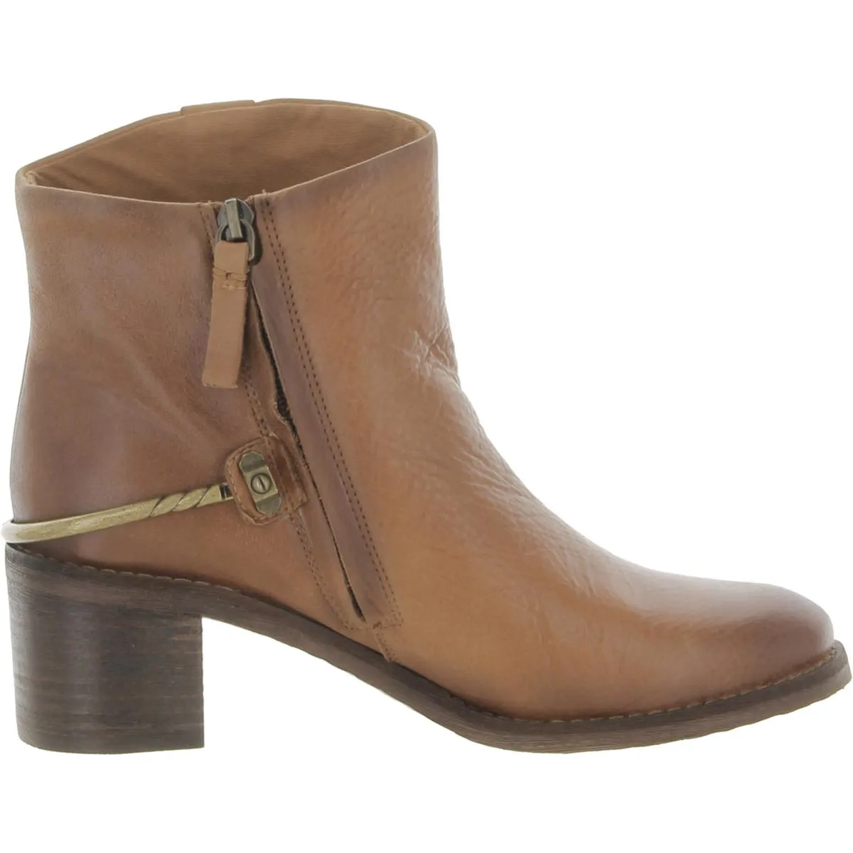 Sandy Womens Leather Round Toe Ankle Boots