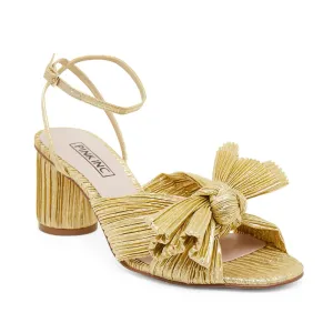 Secret Heel in Gold Metallic Fabric