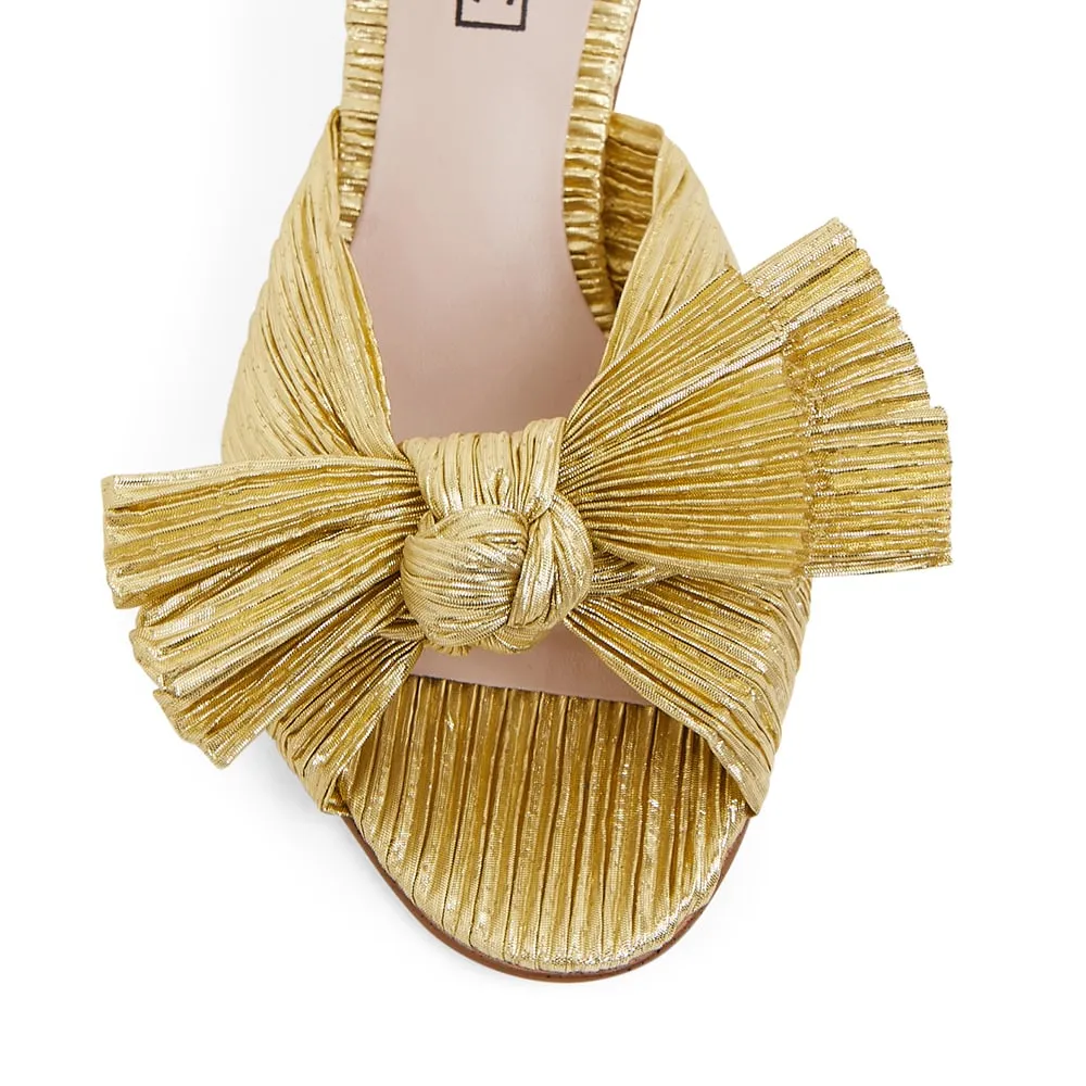 Secret Heel in Gold Metallic Fabric