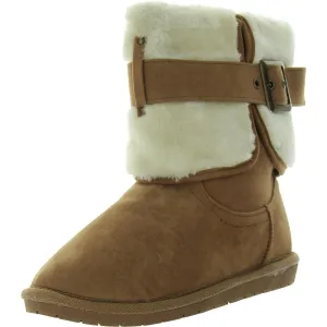 SGR Privy Womens Belted Faux Fur Shearling Boots