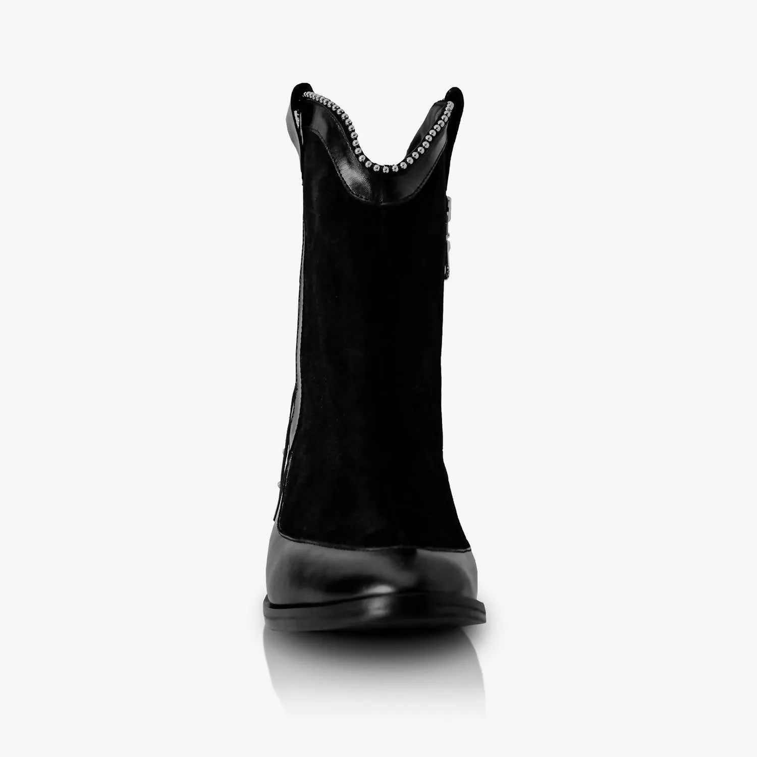 Short Boots In Black Denim
