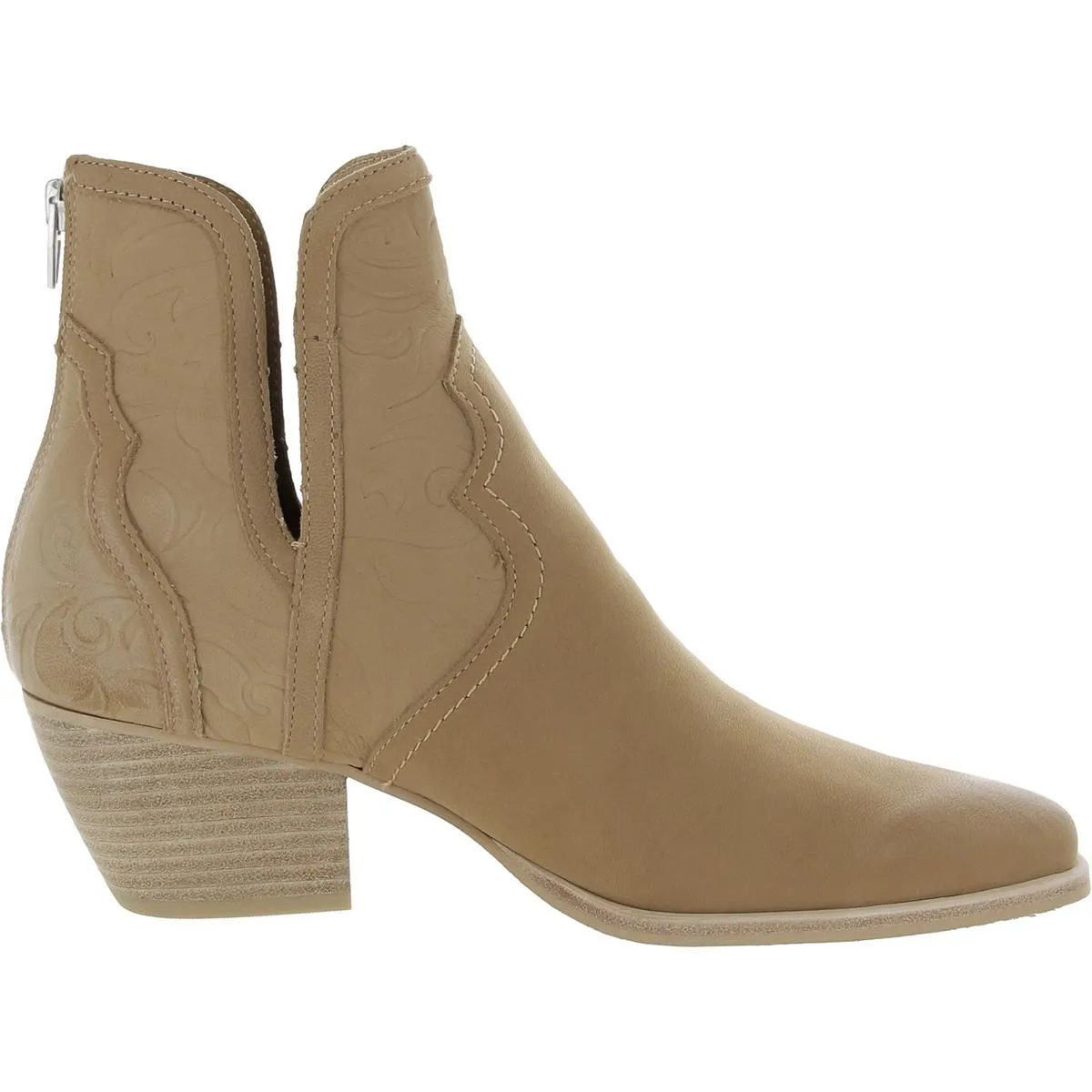 Silvan Womens Leather Block Heel Booties