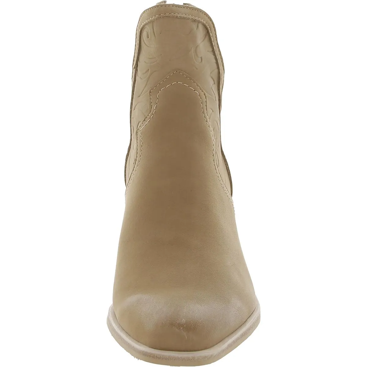 Silvan Womens Leather Block Heel Booties