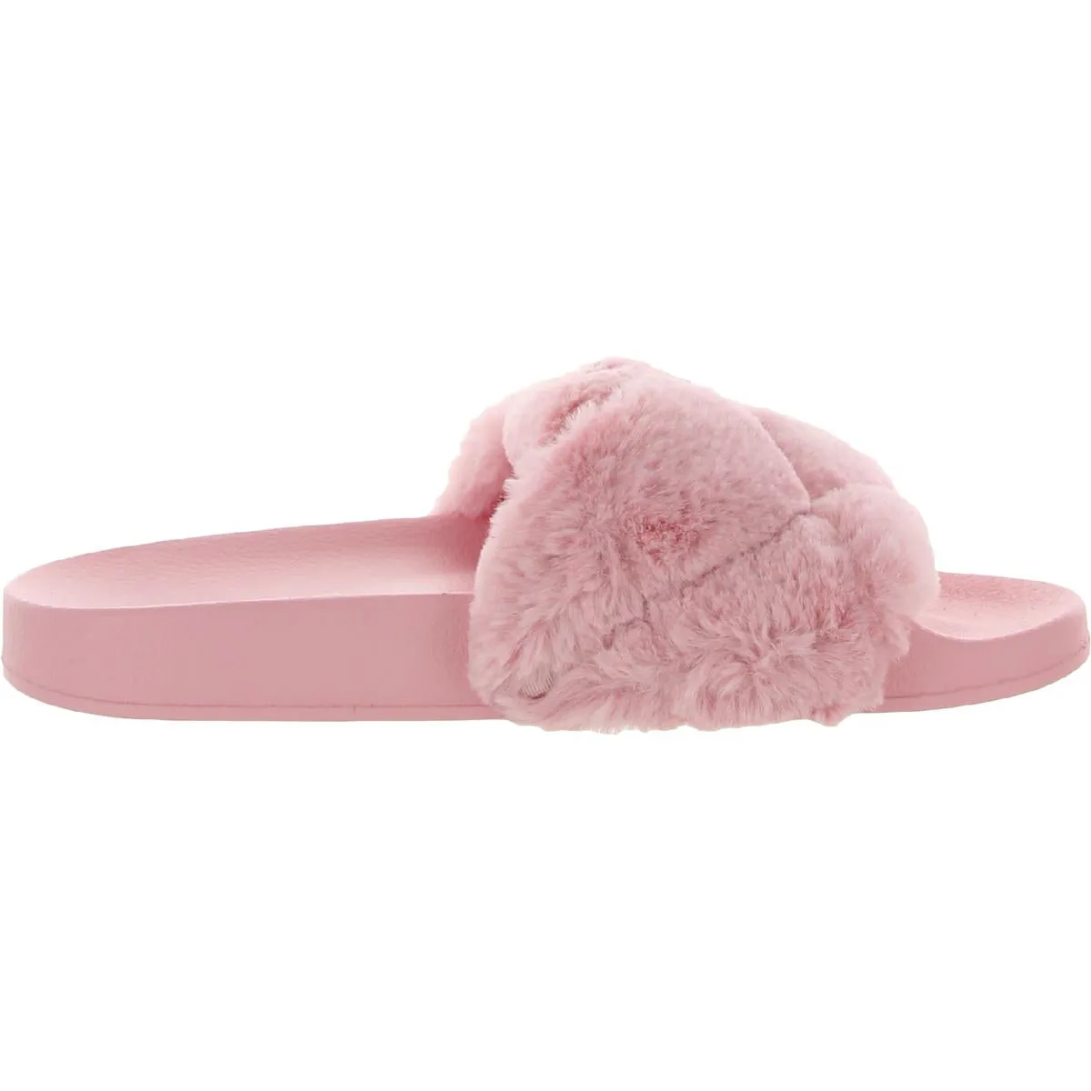 Snooze Womens Faux Fur Slip On Pool Slides