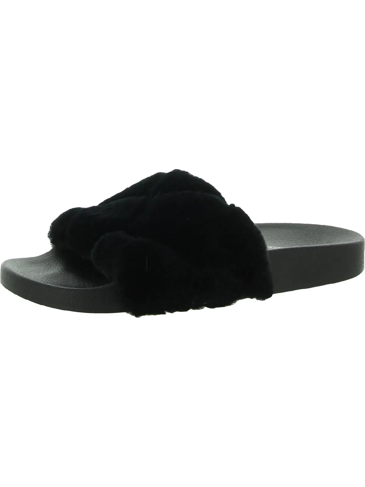 Snooze Womens Faux Fur Slip On Pool Slides