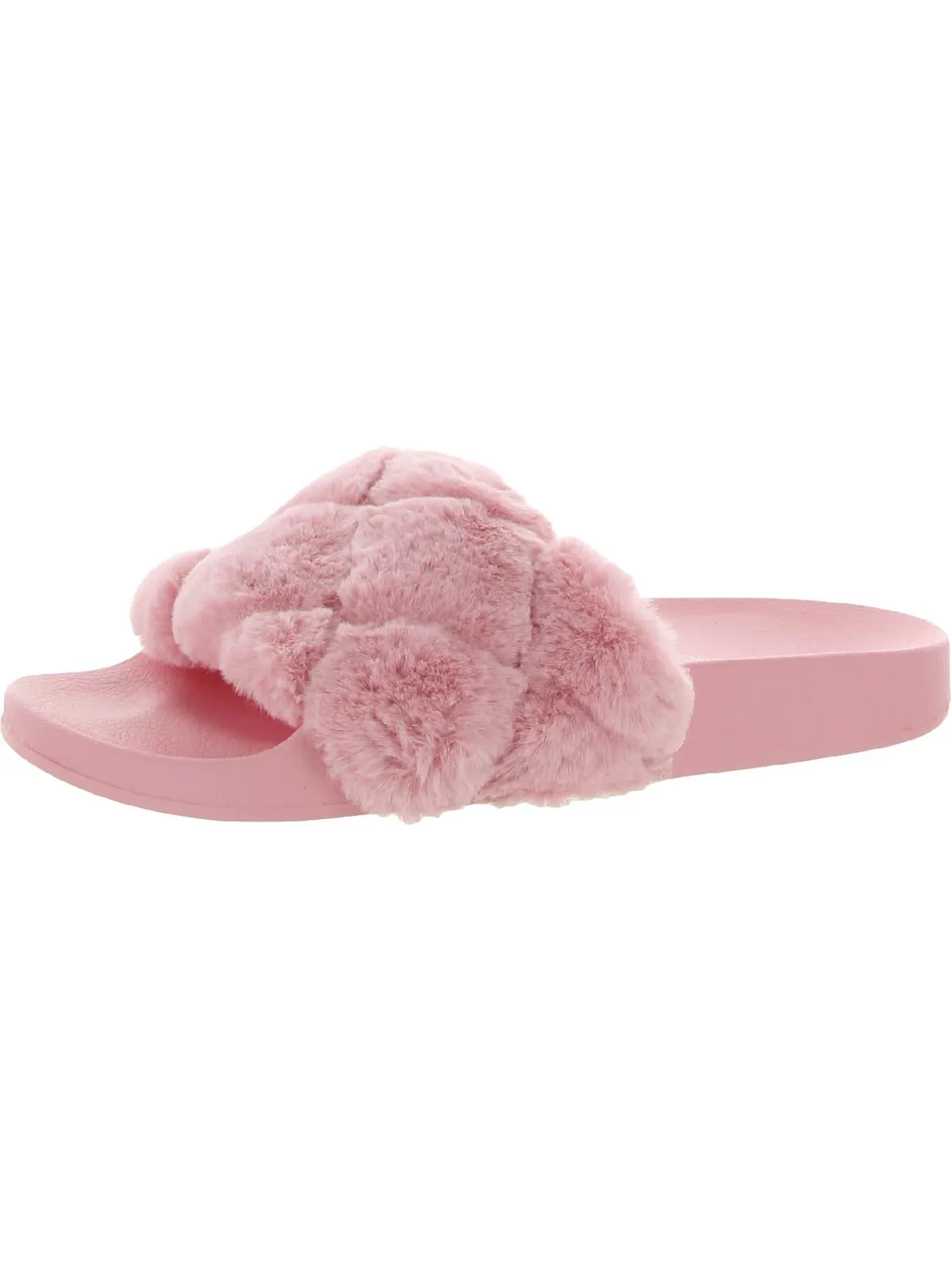 Snooze Womens Faux Fur Slip On Pool Slides