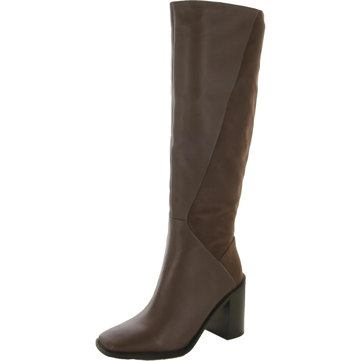 Stevie Womens Leather Square Toe Knee-High Boots