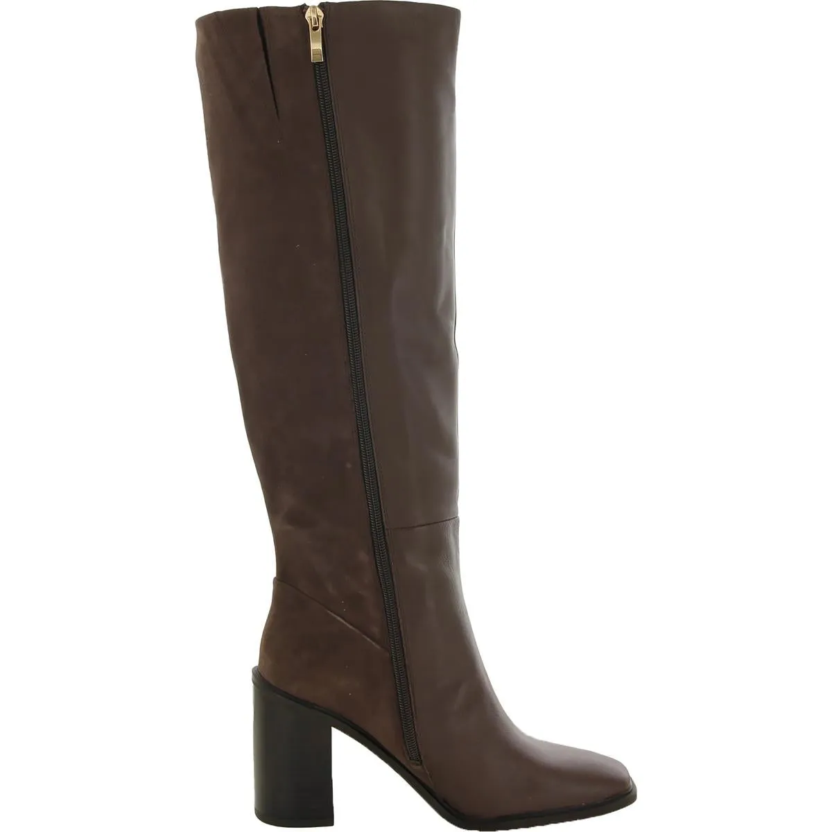 Stevie Womens Leather Square Toe Knee-High Boots