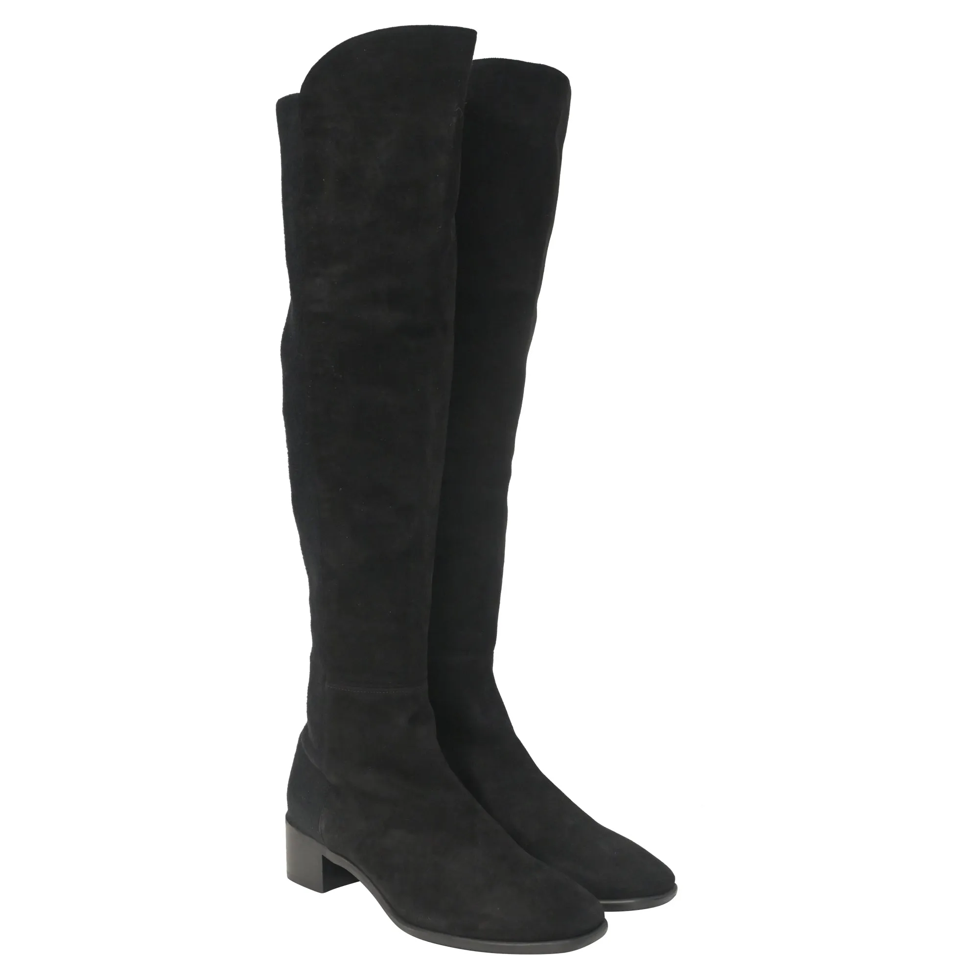 Stuart Weitzman Tia Over-The-Knee Boots in Black Suede