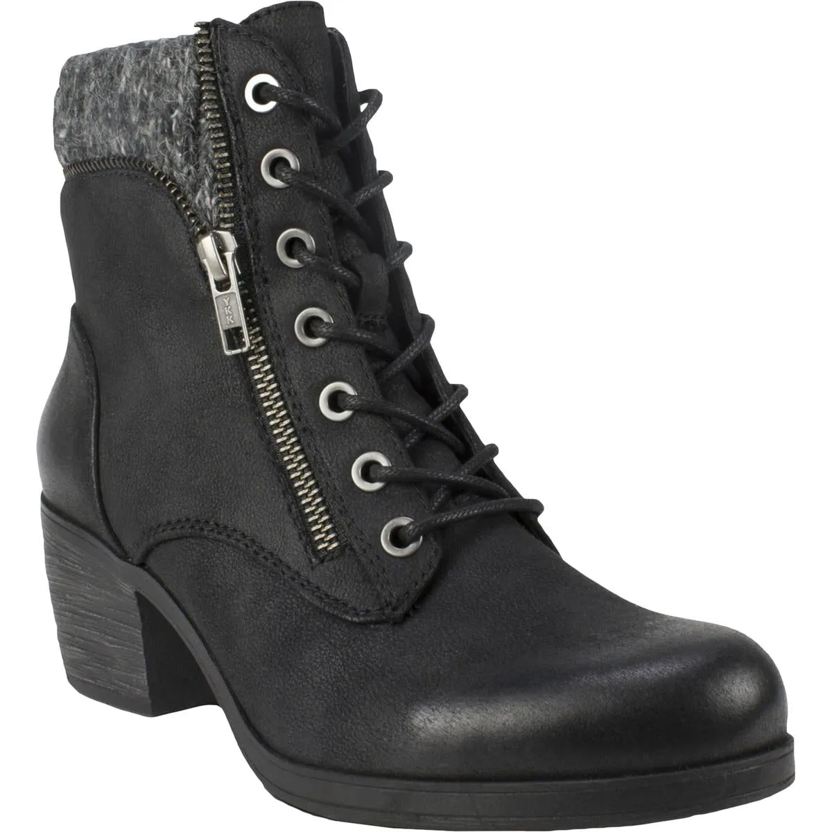 Stuart Womens Zipper Faux Leather Ankle Boots