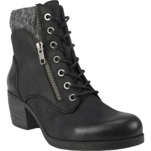 Stuart Womens Zipper Faux Leather Ankle Boots
