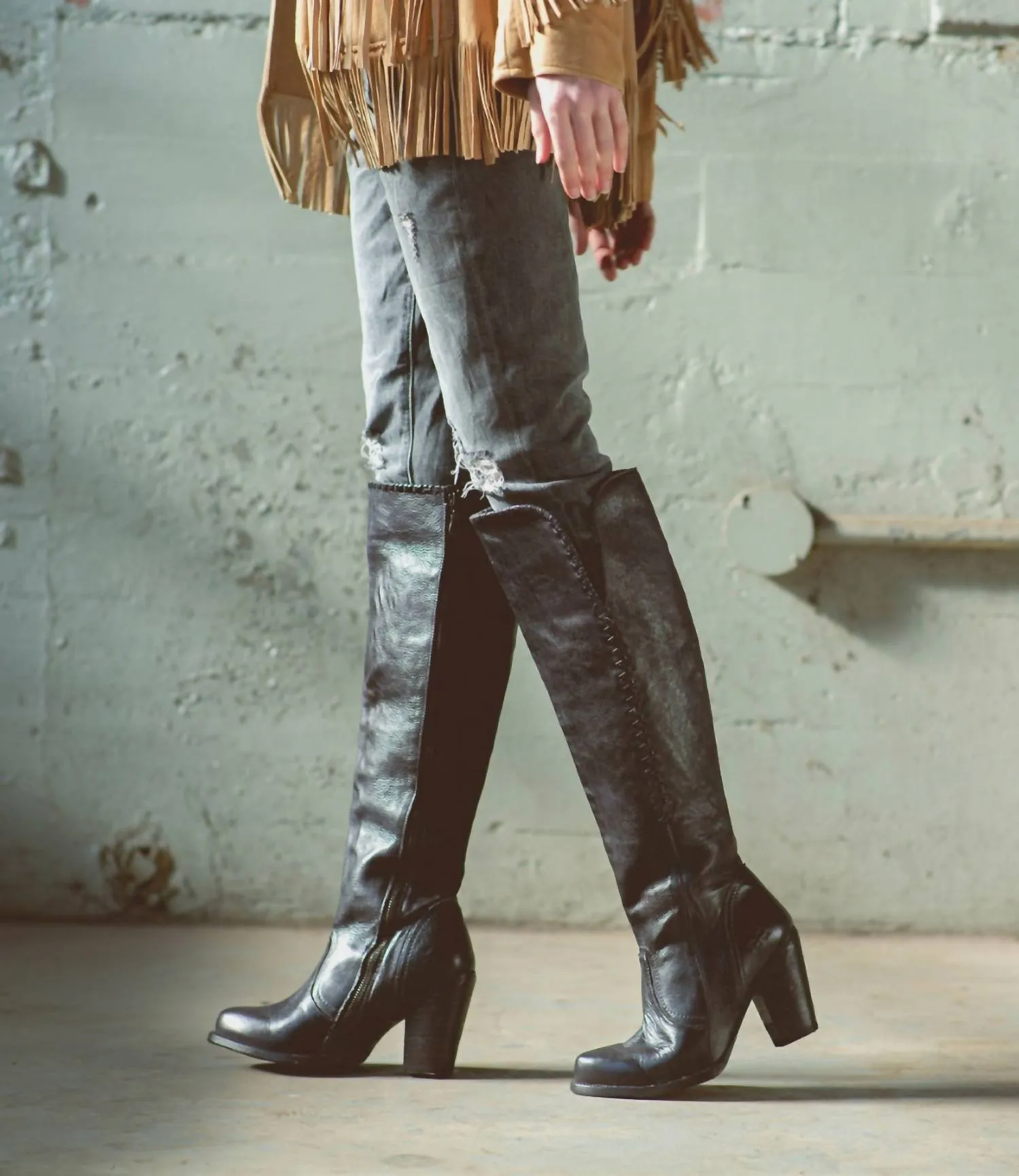 Sumaya Boot In Black Dip Dye