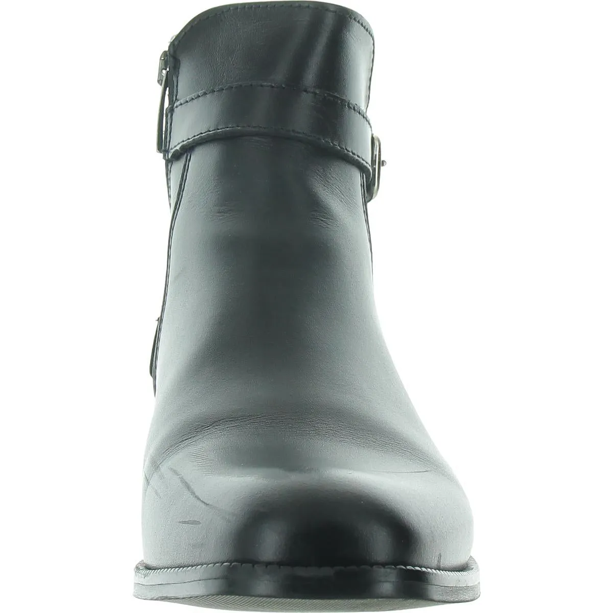 Suri Womens Buckle Patent Leather Booties