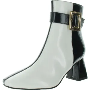 Sydney Womens Buckle Faux Leather Ankle Boots