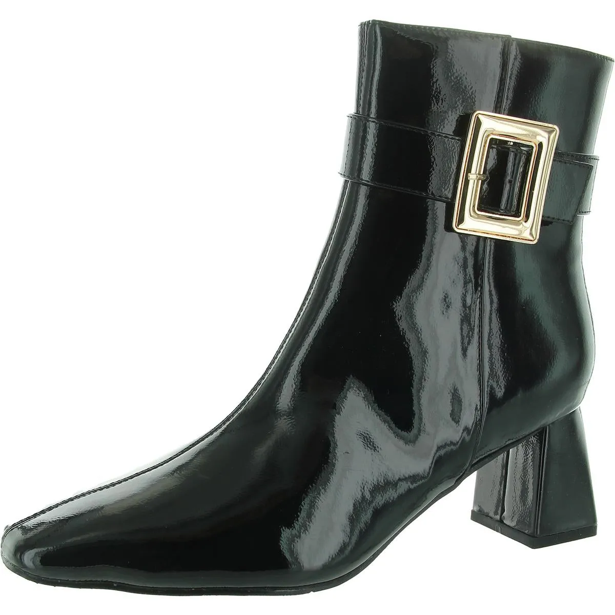 Sydney Womens Buckle Faux Leather Ankle Boots
