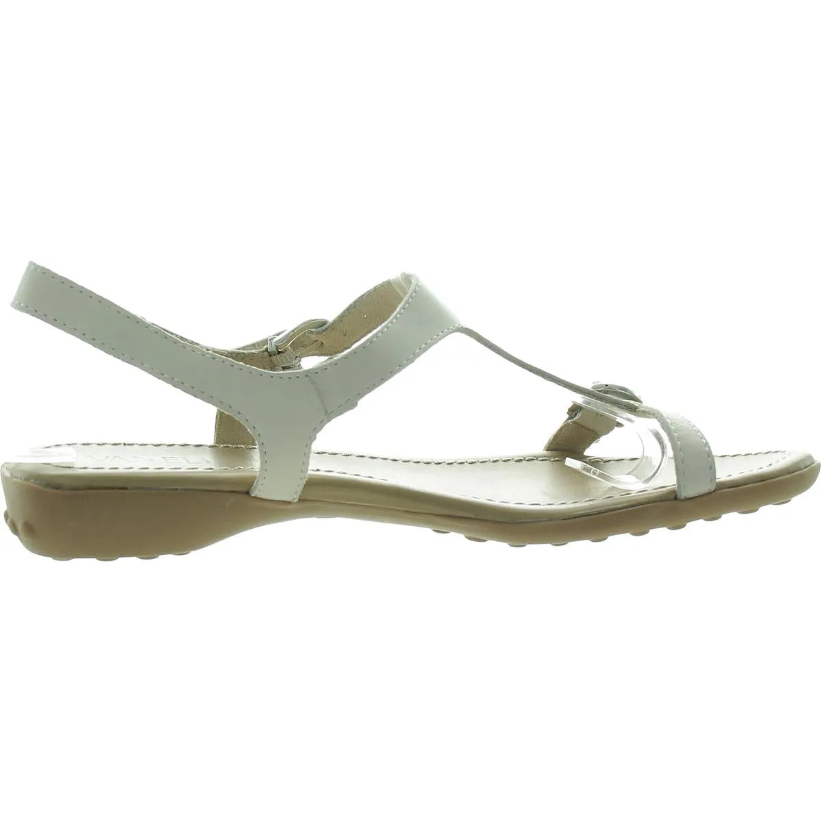 Taletha Womens Patent Leather Embossed T-Strap Sandals