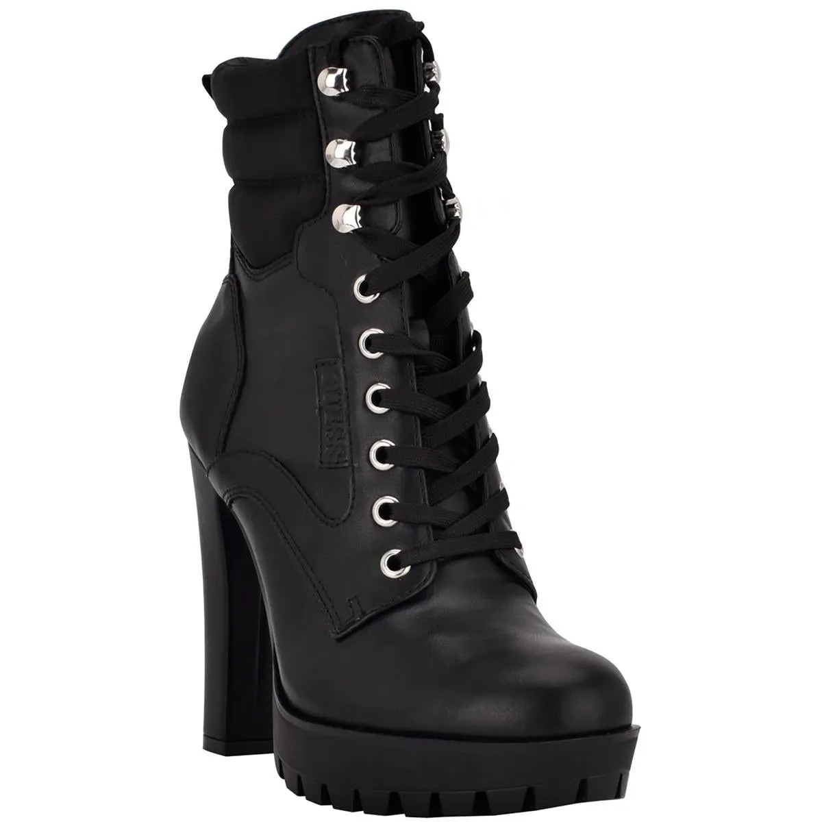 Talore  Womens Faux Leather Lux Sole Combat & Lace-Up Boots