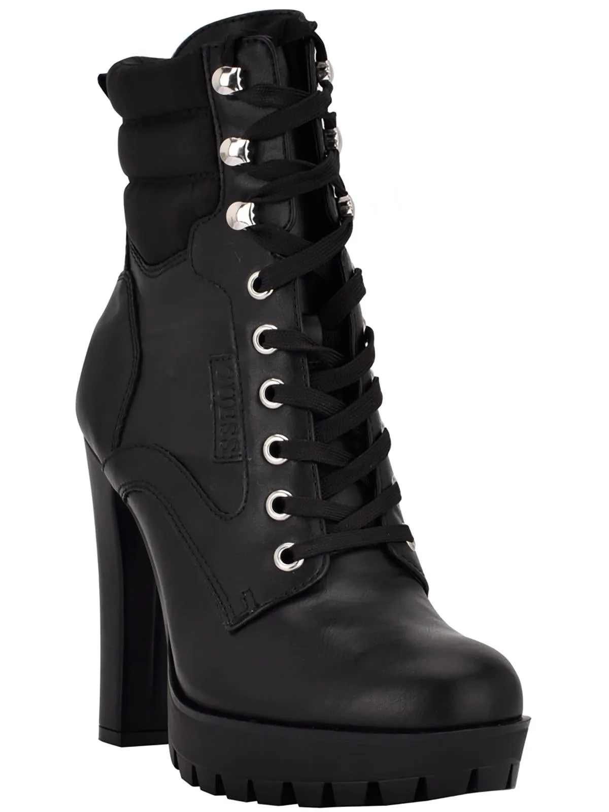 Talore  Womens Faux Leather Lux Sole Combat & Lace-Up Boots