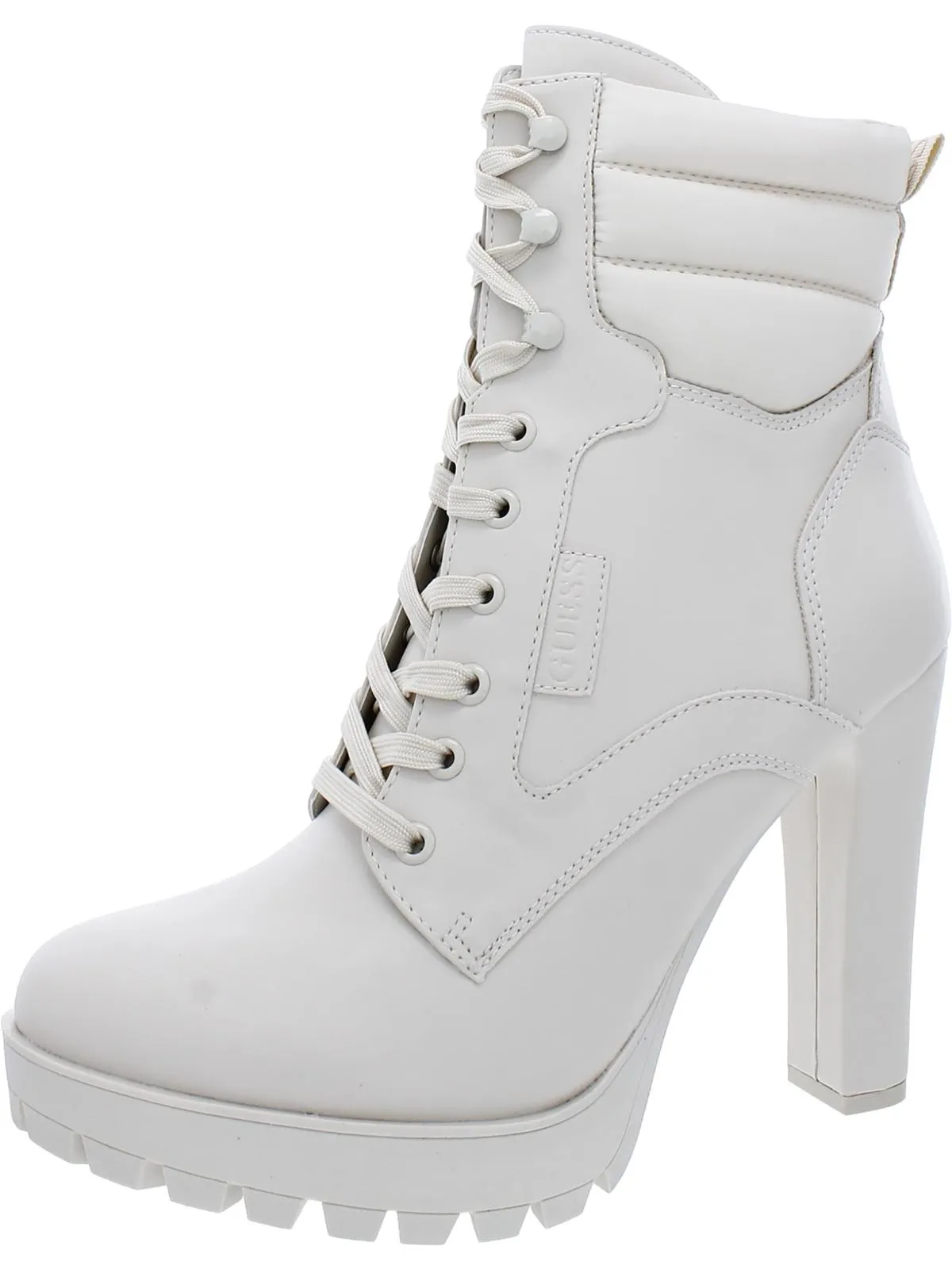 Talore  Womens Faux Leather Lux Sole Combat & Lace-Up Boots