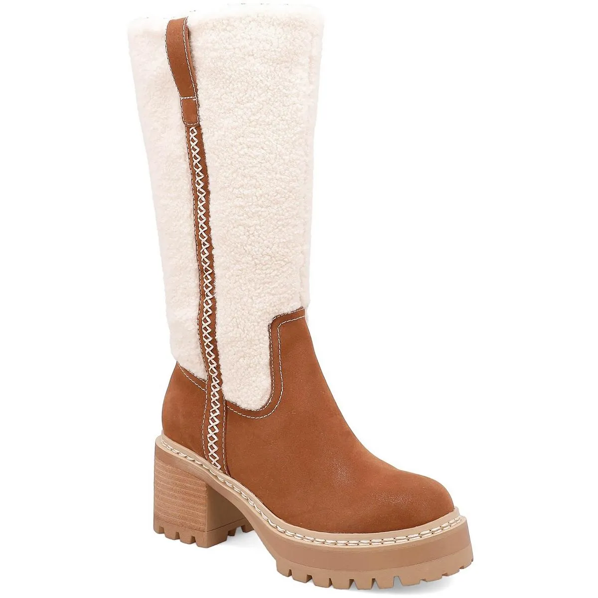 TEIRSON Womens Zipper Manmade Winter & Snow Boots
