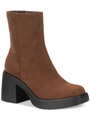 TIANNAA Womens Faux Suede Round toe Booties