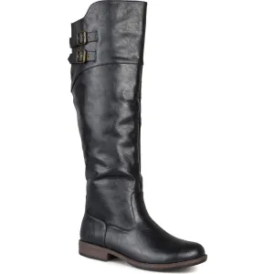 Tori Womens Faux Leather Zipper Knee-High Boots