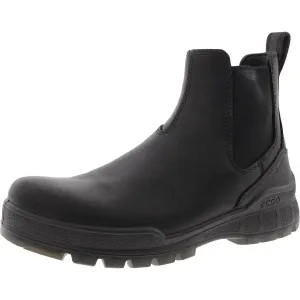 Track 25 Womens Mixed Media Leather Chelsea Boots