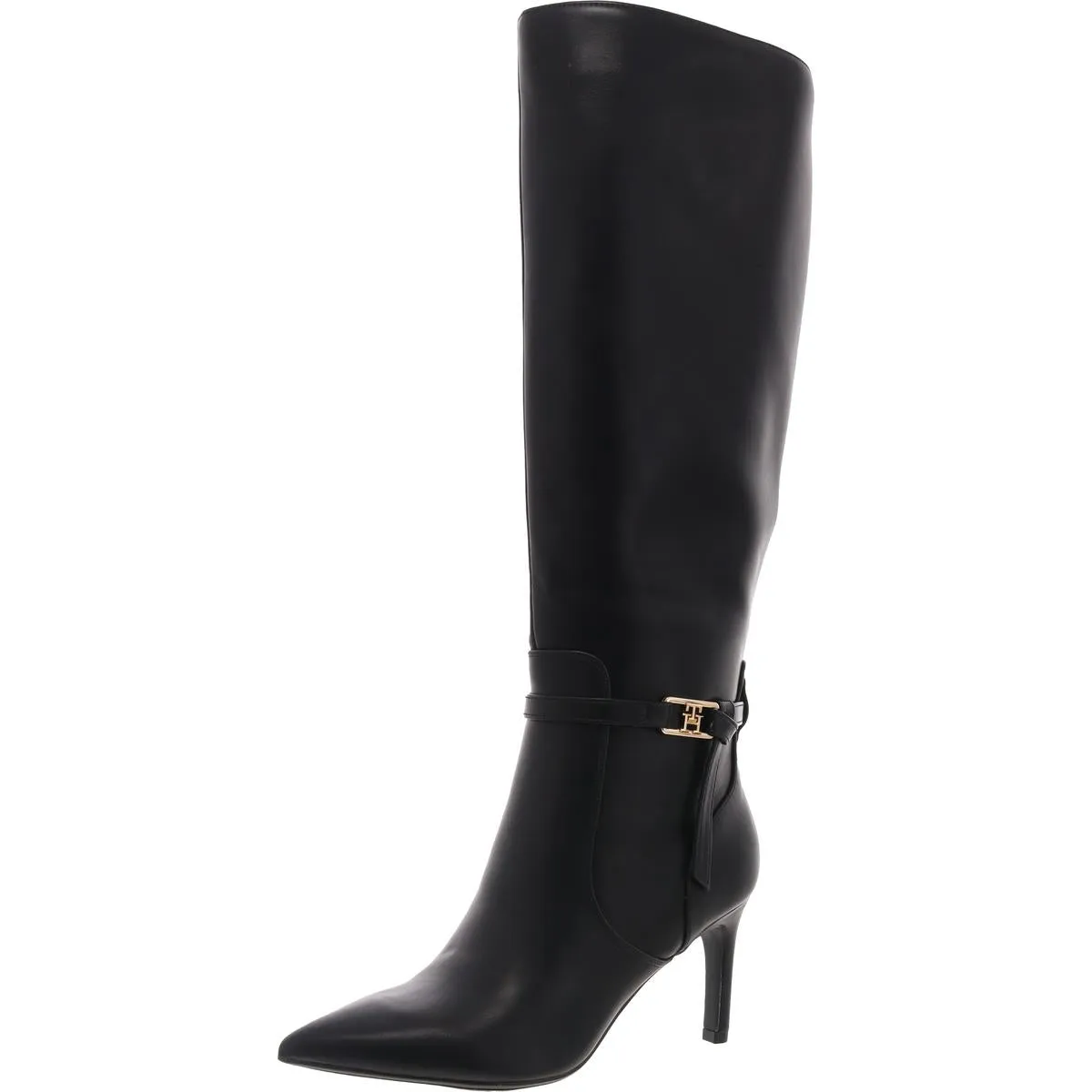 TWJullie Womens Solid Faux Leather Knee-High Boots