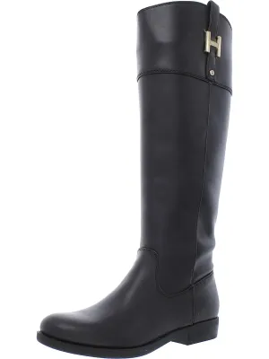 TWSHYENNE3 Womens LEATHER ZIPPER Knee-High Boots