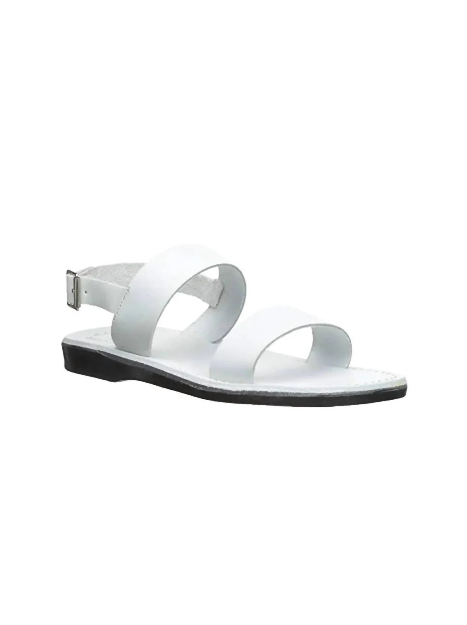 Unisex - Golan Leather Slingback Flat Sandal In White