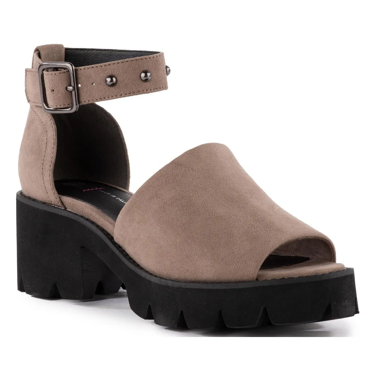 United Studs Womens Buckle Faux Suede Shooties