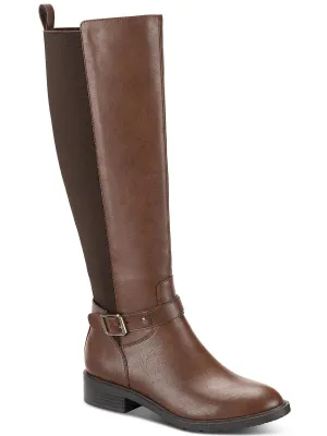 Valenciaa Womens Faux Leather Tall Knee-High Boots
