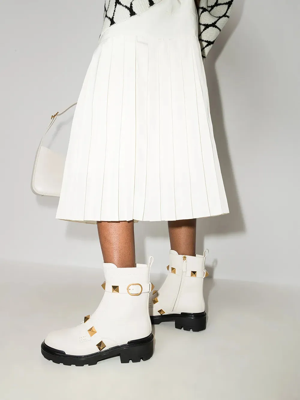 Valentino Roman Stud Biker Boots