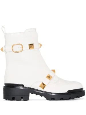 Valentino Roman Stud Biker Boots