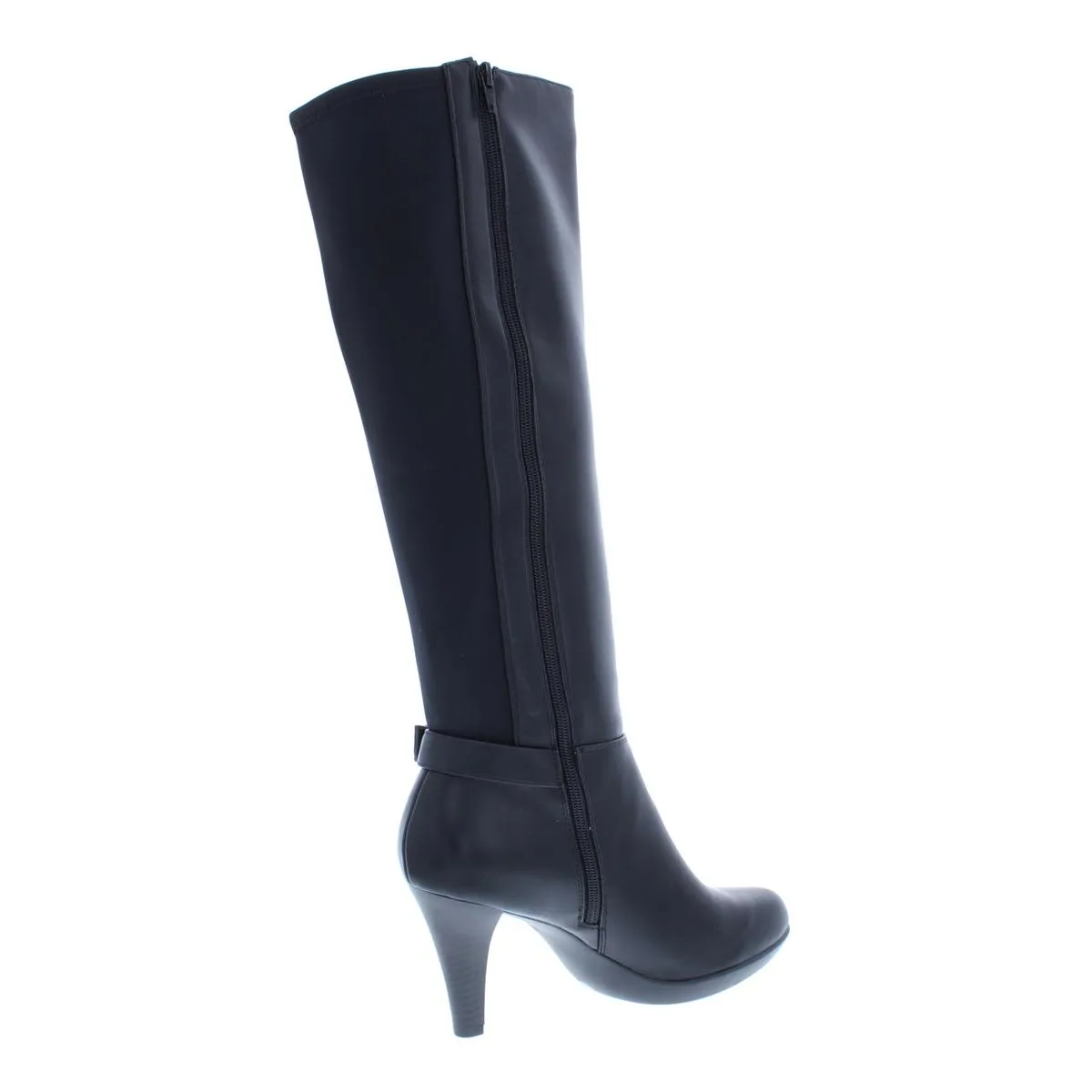 Vennuss Womens Mixed Media Over-The-Knee Dress Boots