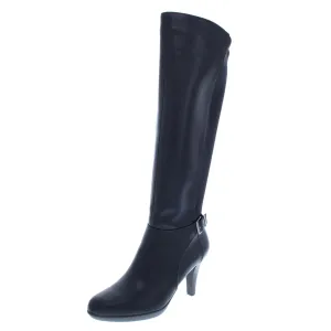 Vennuss Womens Mixed Media Over-The-Knee Dress Boots