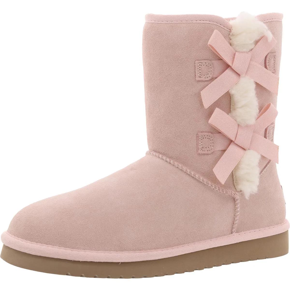 Victoria Short Womens Leather Embellished Shearling Boots