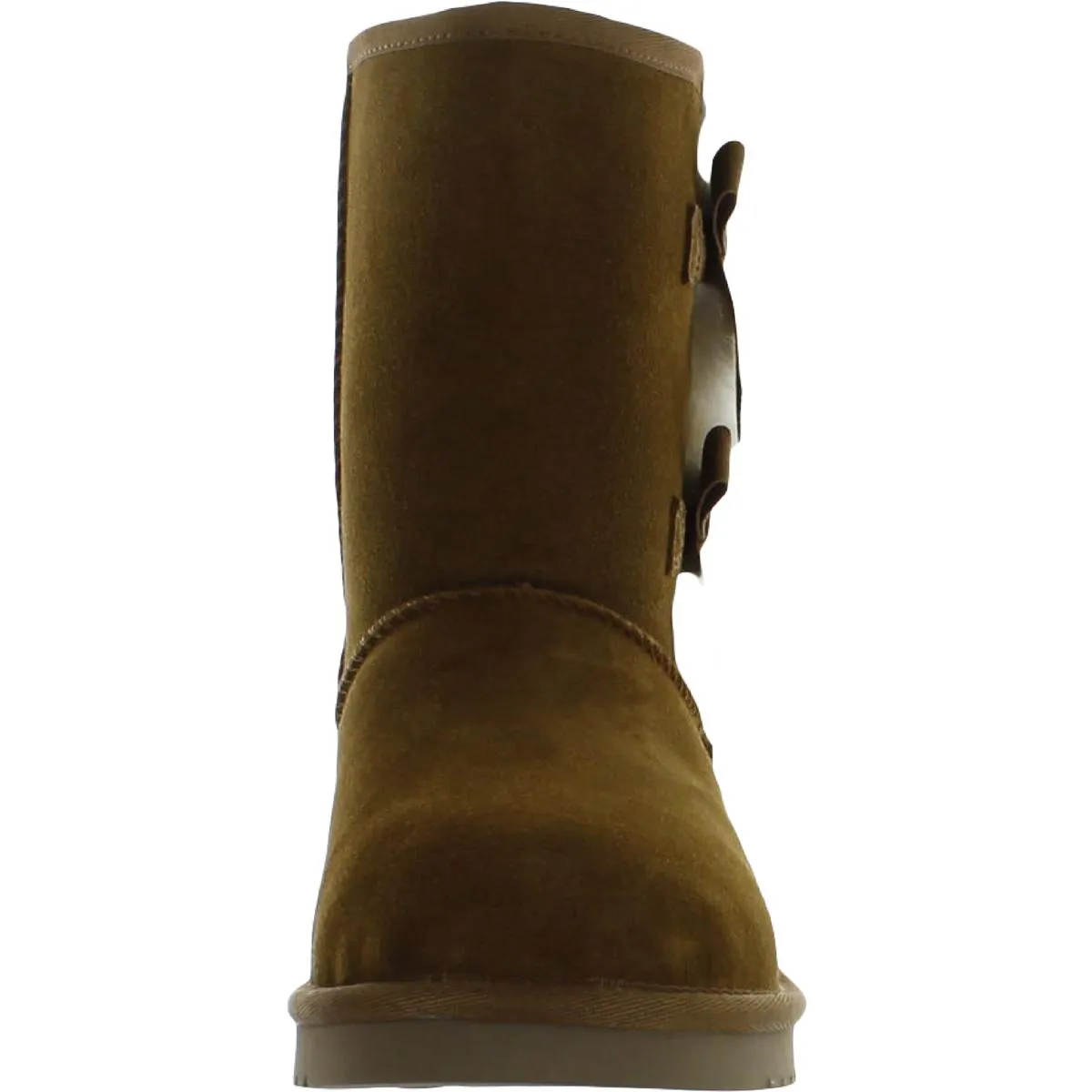 Victoria Short Womens Leather Embellished Shearling Boots