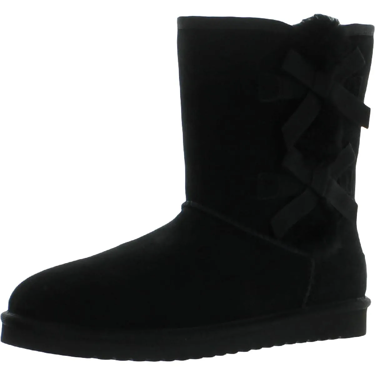 Victoria Short Womens Leather Embellished Shearling Boots