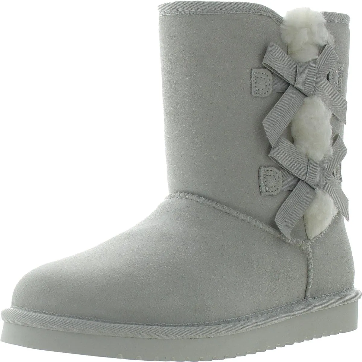 Victoria Short Womens Leather Embellished Shearling Boots