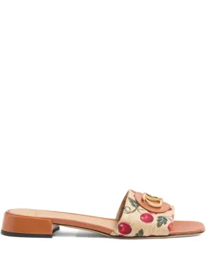 Vlogo Cherrifique Slides With Cherry Print And Block Heel