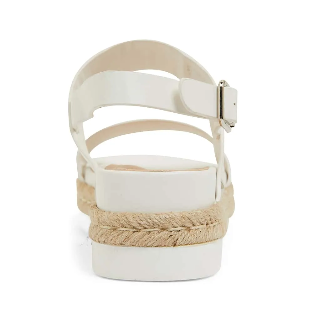 Wave Espadrille in White Smooth