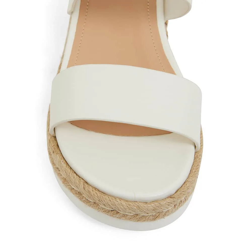 Wave Espadrille in White Smooth
